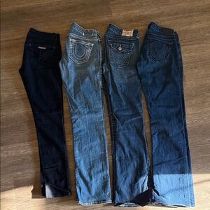 True Religion and Hudson Women's Straight Leg Jeans Lot size 27 & 28